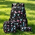 thumbnail image 4 of MInHoues 3 Pcs Girls Printed Backpack Set, Floral and Butterfly Print Waterproof School Bag for Teens, 14 Inch Laptop Daypack with Lunch Bag, Pencil Case for Travel Outdoors, Pink, 4 of 5