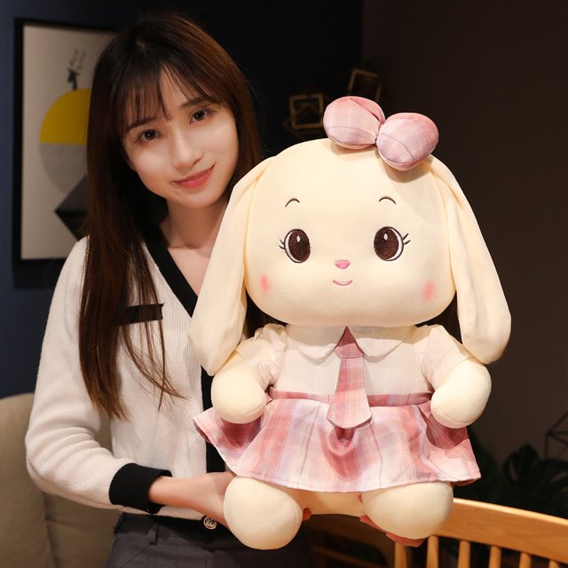 1pc 26-50cm Kawaii Dressing Up Rabbit Plush toy Stuffed Soft Animal Cosplay Bunny Doll for Kids Girls Appease Pillow Nice Gift zhangyuxiang LED