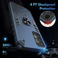 thumbnail image 6 of Designed for Samsung Galaxy A32 5G Case, Military Grade Protective Phone Case Rugged Hard PC + Soft TPU Cover with Enhanced Metal Ring Kickstand [Support Magnet Mount], Navyblue, 6 of 7