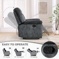 thumbnail image 7 of Bonzy Home Gray Manual Recliner Single Sofa Chair, Wide Backrest with Overstuffed Padded Headrest,Gray, 7 of 7