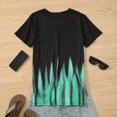 thumbnail image 3 of Camiseta de manga corta para mujer, cuello en V, estampado gráfico, informal, holgado, de moda, Top básico de verano, Verde M, 3 of 8