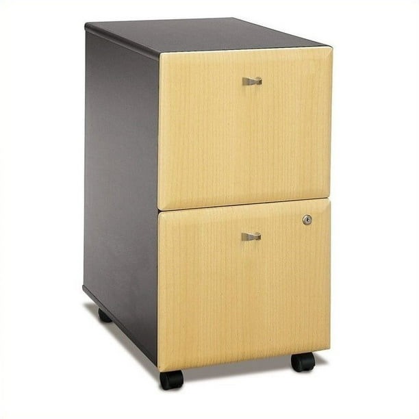 Series A 2 Drawer Mobile File Cabinet In Beech And Slate Engineered Wood Walmart Com Walmart Com