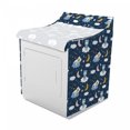 thumbnail image 2 of Night Washer Cover, Dreams Along Bears Sleeping on the Moon Clouds Starry Sky Characters, Waterproof Dustproof Decorative Fabric, 29" x 28" x 40", Dark Blue and Pale Coffee, by Ambesonne, 2 of 3