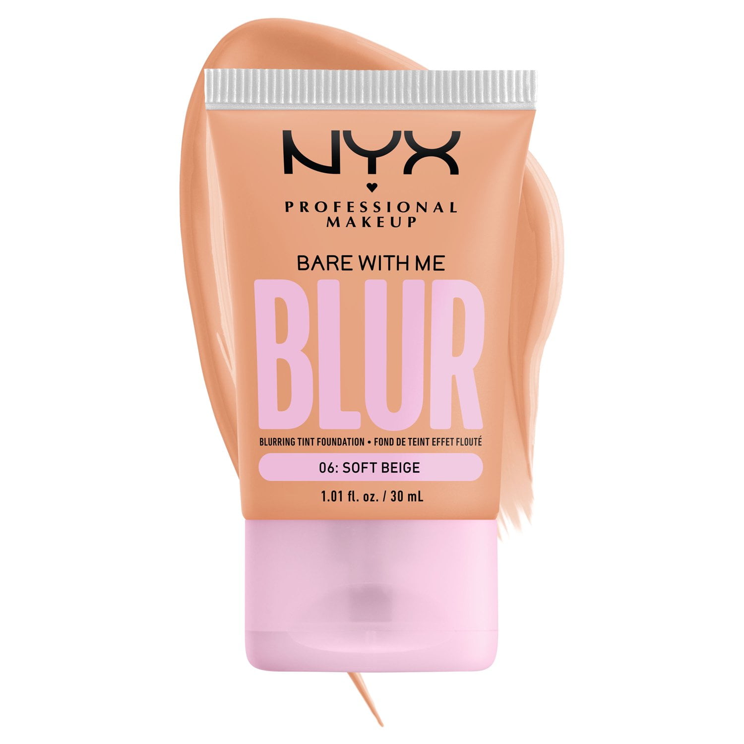 NYX Professional Makeup Bare with Me Blur Skin Tint Foundation, Medium Coverage, Soft Beige