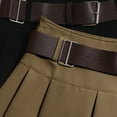 thumbnail image 4 of Riforla Skirts for Women Belt Pleated High Waist A Line Umbrella Short Half Skirt Mini Skirts Khaki L, 4 of 6