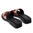 thumbnail image 4 of YDN Women Open Square Toe Checkered Slide Sandals Slip On Low Chunky Heel Slippers Comfortable Casual Indoor Shoes Size 8.5 Red, 4 of 4