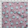 thumbnail image 4 of oneOone Rayon Rose Pink Fabric Kids Sheep Sewing Craft Projects Fabric Prints By Yard 56 Inch Wide, 4 of 4