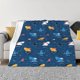 thumbnail image 1 of Fotbe Colorful Ocean Shark Manta de Franela con Estampado, Manta Ultrasuave para Cama, Sofá, Auto, Hipoalergénica y Antibolitas-60"x50", 1 of 6