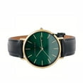 thumbnail image 3 of Alfred Sung Men's Metropolitan Gold Date Green Dial Leather Watch, 3 of 6