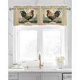 thumbnail image 2 of Farmhouse Roostr Linen Curtain Valance for Bedroom/Bathroom/Kitchen/Office/Living/Dining Room Window,Farm Aninal Vintage Country House Rod Pocket Topper Decorative Cafe Drapes Panel 60"x18", 2 of 6
