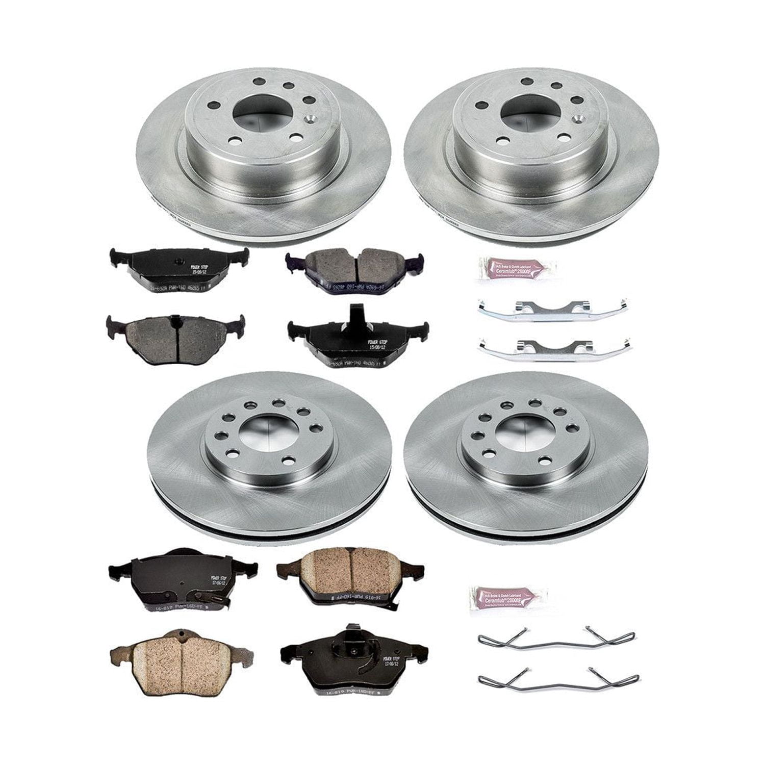 Power Stop Front and Rear Stock Replacement Brake Pad and Rotor Kit KOE2808