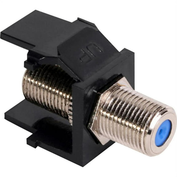 Leviton 41084-FEF QuickPort F-Type Adapter, Nickel-Plated, Black