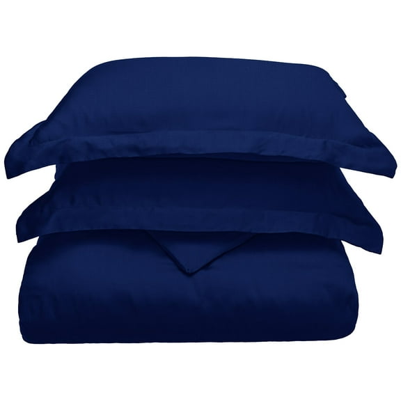 100% Modal Rayon from Beechwood 3-Piece Duvet Cover and Pillow Sham Set Navy Blue / Full/Queen