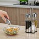 thumbnail image 3 of Condiment Holder Seasoning Rack 4 In 1 Oil Vinegar Dispensers Salt Pepper Shakers Glass Cruet Set, 3 of 5