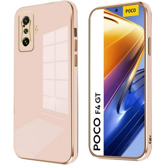 Compatible with Xiaomi Poco F4 GT Case Silicone Shockproof Xiaomi Poco F4 GT Phone Case Anti-Scratch Ultra Thin Plating TPU Cases (Pink)