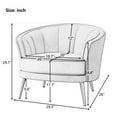 thumbnail image 7 of Living Room Bedroom Elegant Leisure Accent Chair Modern Design Comfy Curved Back Padded Cushion Armchair Women Lady Vanity Chair with Stable Metal Legs for Home Office Apartment, Blue, 7 of 7