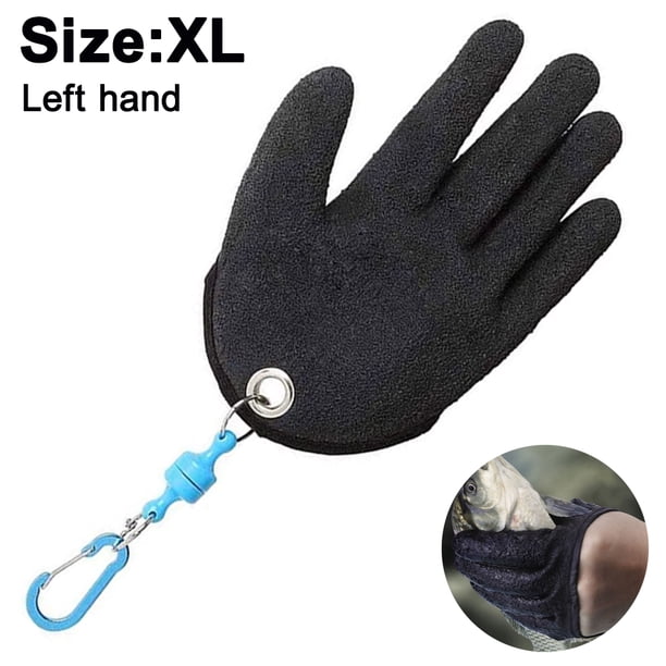 Juego de 1 guantes de pesca con liberación magnética, guantes profesionales de pesca Fisherman, resistentes a cortes y perforaciones, guantes de caza con ganchos magnéticos Ormromra 222004-3