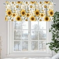 thumbnail image 5 of Vintage Watercolor Valances for Windows, 60 x 18in, Sunflowers Yellow Green Leaf Country Rod Pocket Kitchen Valance Curtain Light Filtering Window Treatments for Living Room Bedroom, 1 Panel, 5 of 7