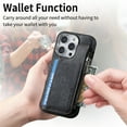 thumbnail image 2 of ELEHOLD for iPhone 12 Pro / 12 Multi-Functional Wallet Case,Premium PU Leather with Card Holders Zipper Storage Magnetic Case MagSafe Compatible Support Wireless Charging Full Protective Case,black, 2 of 8