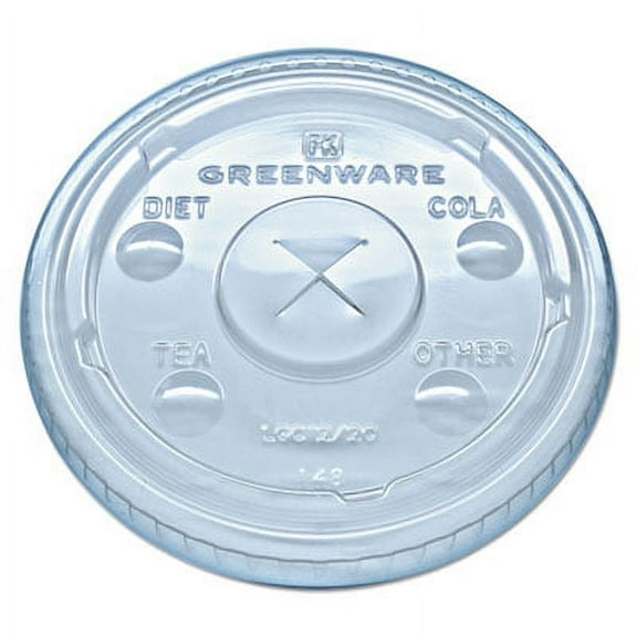 Fabri-Kal 9509127 Greenware Clear Flat Lid - 1000 / CS
