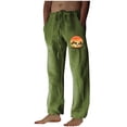 thumbnail image 2 of Puntoco Pantalones casuales largos para hombre, pantalones casuales con estampado de moda para hombre, cintura elástica con bolsillos, pantalones deportivos, 2 of 4