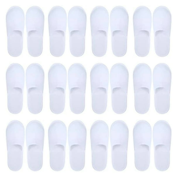 20 Pares de Pantuflas Desechables con Punta Cerrada para Mujeres y Hombres Pantuflas Desechables Antideslizantes de Felpa Cepillada Ultrafinas para Hotel y Hogar