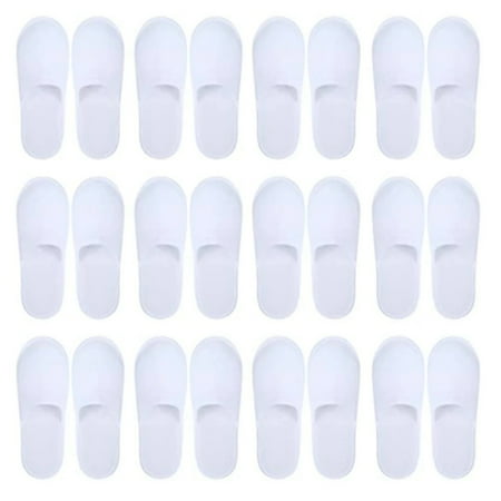 

20 Pairs Closed Toe Disposable Slippers Women Men Ultra-Thin Brushed Plush Non-Slip Disposable Slippers for Hotel Home