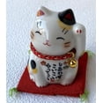 thumbnail image 4 of Maneki neko Japanese Lucky cat Mino Ware Calico Mike, White Japan import, 4 of 5