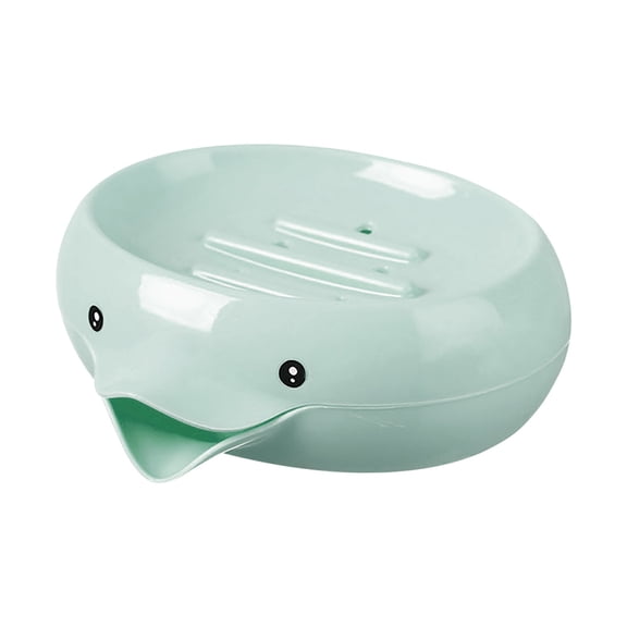 Gnwei 1 Pack Cute Cartoon Animal Plastic Soap Dishes,Soap Holder with Drain,Soap Dish Container,Dish Soap Tray,Sponge Holder,Soap Tray for Shower,Bathroom,Bar,Kitchen,Counter