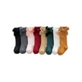 thumbnail image 3 of TSEXIEFOOFU Baby Girls Knee High Socks, Classic Solid Color Cotton Socks with Velvet Bow for Infants, 3 of 7