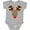 AC-Heather Grey, variant on Christmas Reindeer Face with Names and Red Nose Boys or Girls Baby Bodysuit