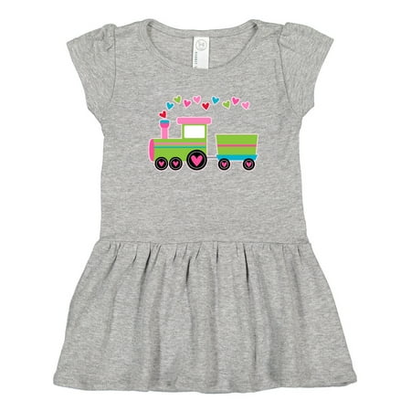 

Inktastic Valentine Heart Train Gift Toddler Girl Dress