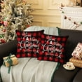thumbnail image 6 of Anhility Christmas Plaid Pillow Covers 18x18, Red and Black Classic Plaid Letter Printed Decorative Throw Pillow Covers, Farmhouse Square Pillow Case Cushion Pillowcase for Holiday Home Decor Sofa, 6 of 6