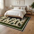thumbnail image 3 of ODIKA 6'x9' Washable Area Rug Fish Fishing Bass Cabin Lure Reel Motif Tackle Border Angler for Dining Room, Under Table, Office Décor, Non-Slip Chair-Friendly, 3 of 7