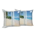 thumbnail image 6 of Ambesonne Ocean Throw Pillow Cover 2 Pack, Island Scenery Traveling, 18", White Cream Blue, 6 of 6