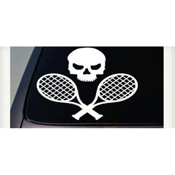 Tennis Skull Sticker Racket Racquet Tennis Ball Racquetball Court Net Serve 6" *C898*