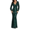 thumbnail image 1 of Prolriy Robes d'Invité de Mariage pour Femmes Robes de Soirée Sirène Brodées Sans Manches Col en V Robe de Demoiselle d'Honneur Longue Robe Longueur au Sol Robes de Fête pour Femmes 2025 Robe Formelle Verte TG, 1 of 5