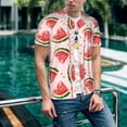 thumbnail image 6 of KLL Hand Drawn Watermelon for Men's Baseball Shirts,Short Sleeve Casual Shirts Button Down Shirt for Men Beach Summer Wedding Shirt-Large, 6 of 7