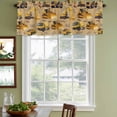 thumbnail image 3 of 2 Pack Valances for Window, Construction Truck Short Curtains for Kitchen Bedroom Living Room, Cartoon Grips and Bulldozers Turmeric Rod Pocket Small Window Treatment Valance Drapes 54 x 18 Inch, 3 of 8
