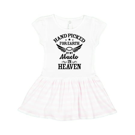 

Inktastic Handpicked for Earth By My Abuelo in Heaven with Angel Wings Gift Toddler Girl Dress