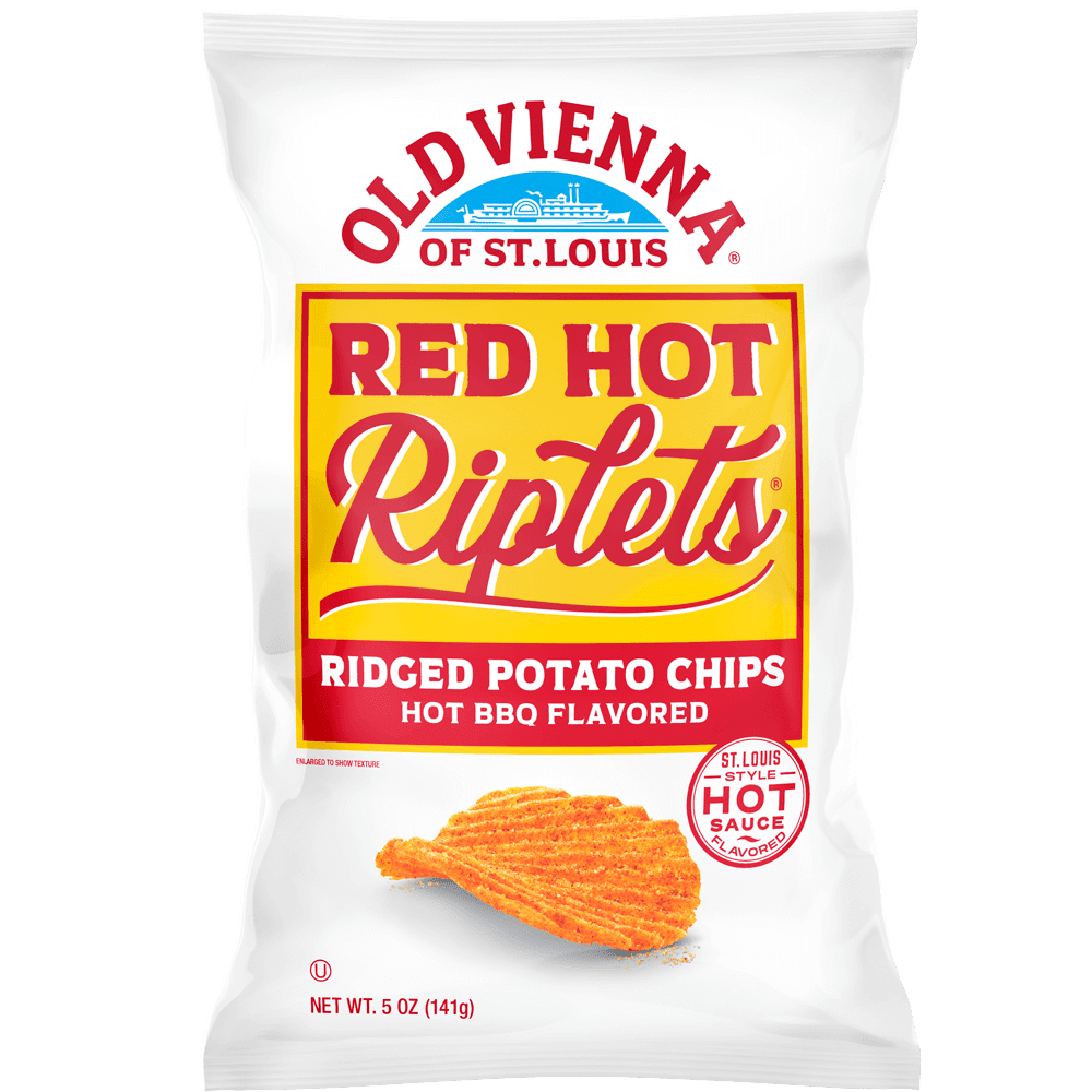 Old Vienna Riplets Red Hot Potato Chip, 5 Oz.