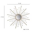 thumbnail image 4 of Benzara BM202286 Iron Mirror with Sparkled Sunburst Design, White & Gold - Large, 4 of 4