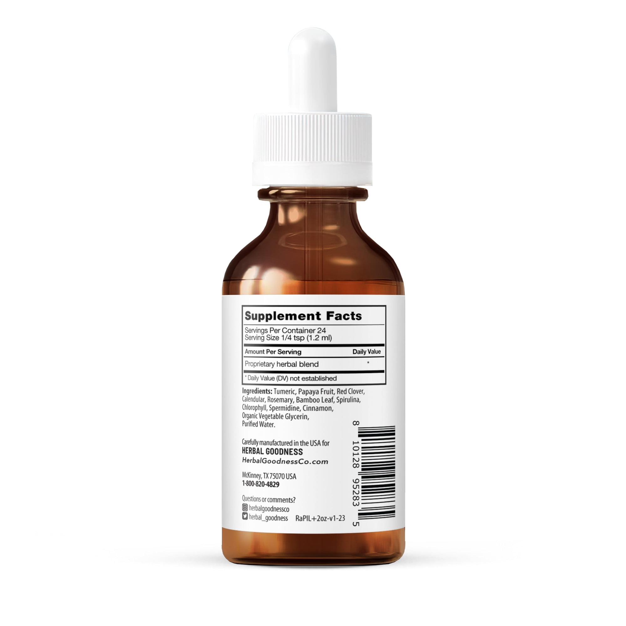 Radiantly Good Looking - Natural Skin Care, Collagen Supplement, Hair & Nail Support, Biotin, Turmeric - 2fl. oz - Herbal Goodness
