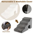 thumbnail image 3 of 4-Tier High Density Foam Dog Ramps Extra Wide Pet Stairs with Non-slip Bottom-Gray, Dog Stairs for Small Dogs, Dog Steps Stairs Ramps for High Bed Couch, 3 of 9