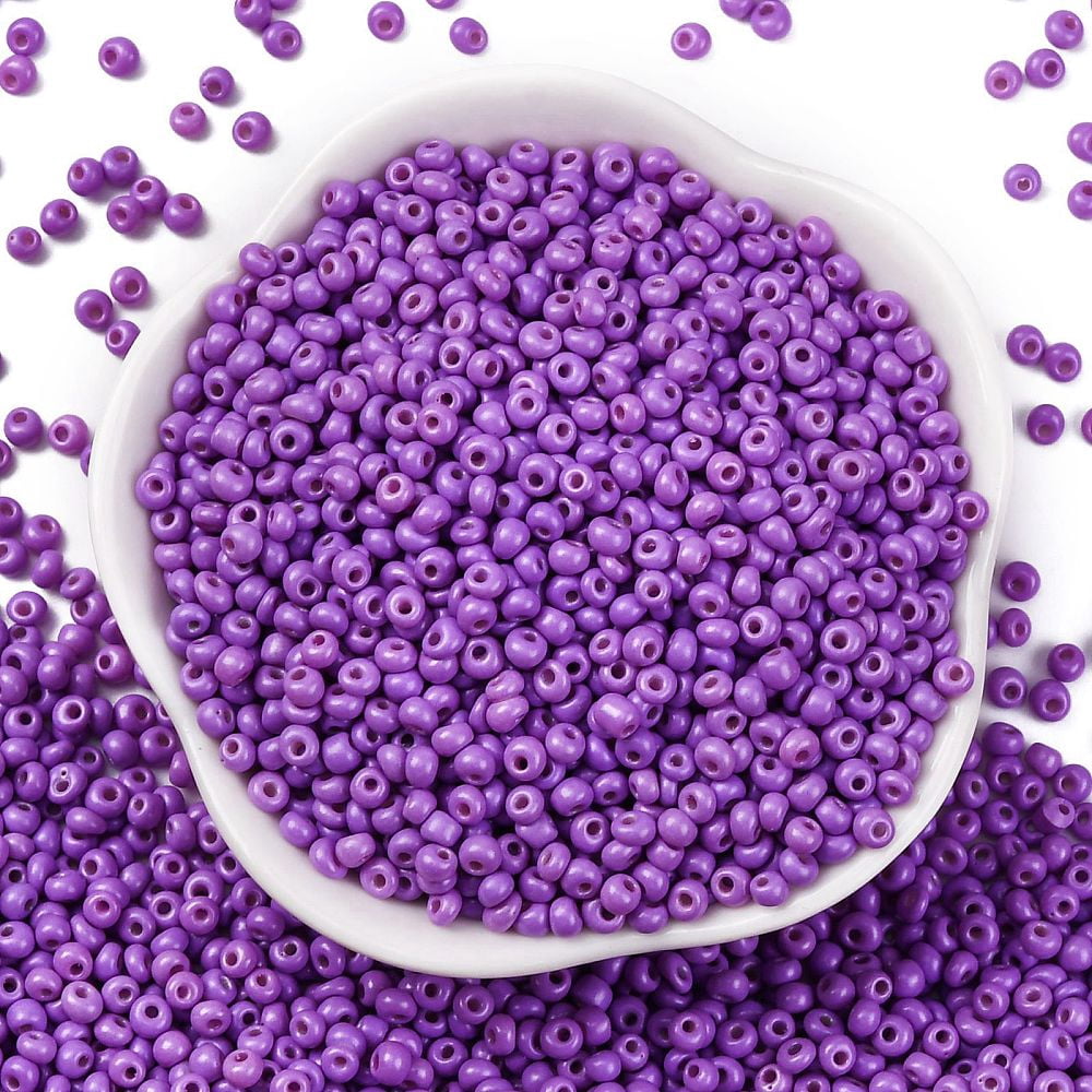 1pound 8/0 Baking Paint Glass Seed Beads Round Hole Teardrop Dark Orchid 3x2mm Hole: 1mm about 18750pcs/pound