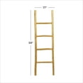 thumbnail image 4 of DecMode 18" x 59" Brown Teak Wood Handmade 4 Rung Ladder, 1-Piece, 4 of 13