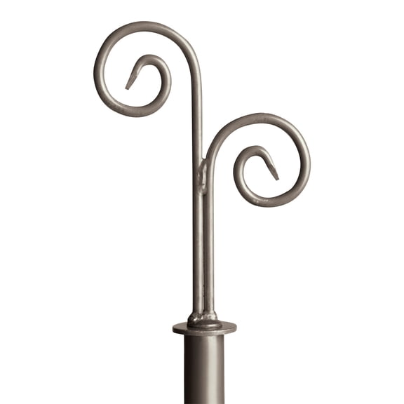 Boutique Raw Steel Double Curl Round Fitting Finial