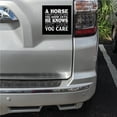 thumbnail image 2 of DistinctInk Custom Bumper Sticker - 8" x 8" Decorative Decal - Black Background - Horse Doesn't Care How Much You Know, 2 of 2