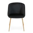 thumbnail image 2 of Comedor Completo ALTEREGO DESIGN con Mesa de Cristal y 4 sillas Tapizadas en Terciopelo Negro con Patas de Metal Efecto madera, 2 of 3