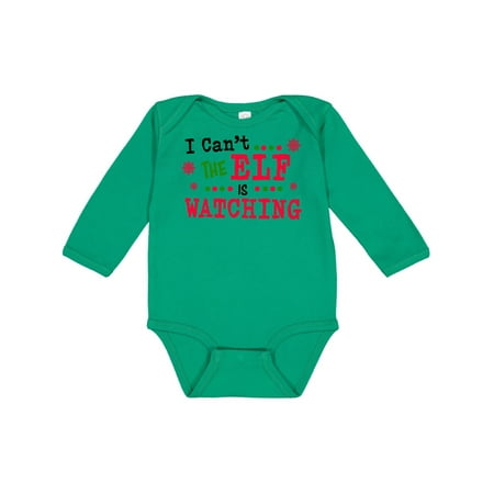

Inktastic I Cant The Elf is Watching Gift Baby Boy or Baby Girl Long Sleeve Bodysuit